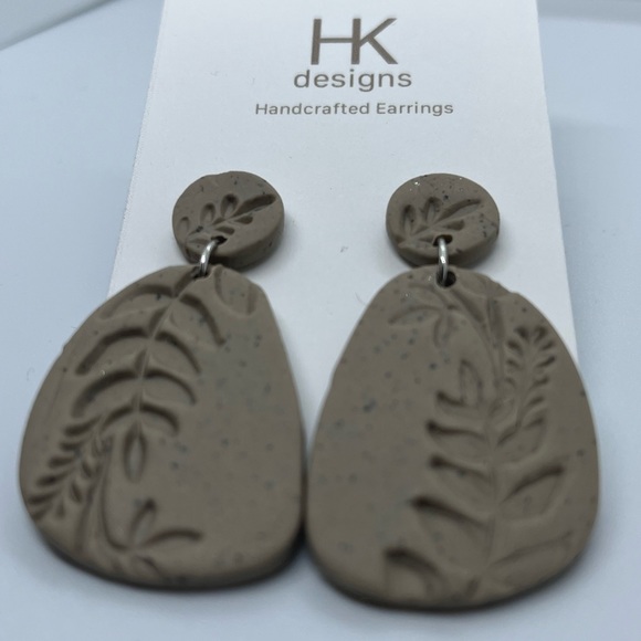 Large Handmade Clay Earrings - Picture 2 of 13